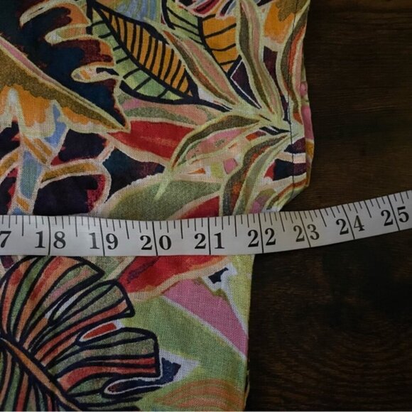 C&C California Womens sz small Linen Rainbow Tropical Floral Kaftan Midi Dress - Picture 11 of 13